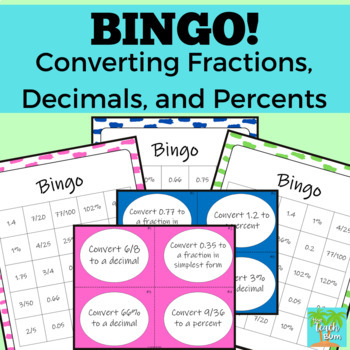 Preview of Math BINGO | Converting Fractions, Decimals, and Percents