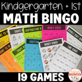 Math BINGO Games Year Long Kindergarten & 1st Grade Standa