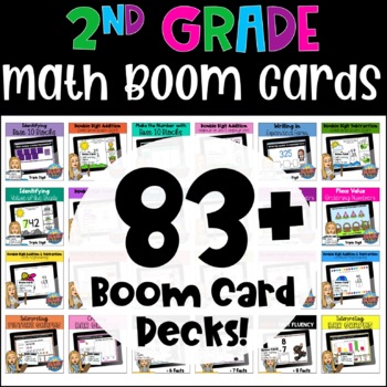 Preview of Math BOOM Cards: 2nd Grade BUNDLE