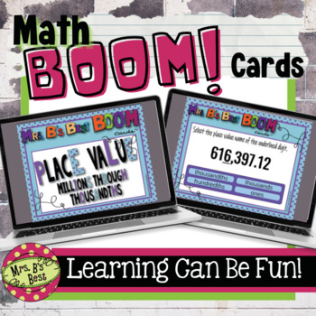 Preview of Math BOOM Cards: Place Value Millions Through Thousandths