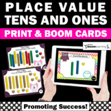 Math BOOM Cards Place Value Ten and Ones Task Cards SCOOT 