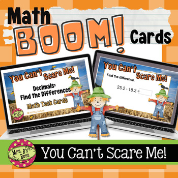 Preview of Math BOOM Cards: You Can't Scare Me Subtracting Decimals