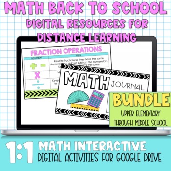 Preview of Math Back to School Digital Activities