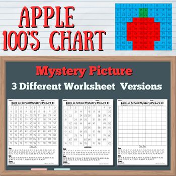 Preview of Math Back to School| Math Mystery Picture|Hundreds Chart|Mystery Puzzle|Apples