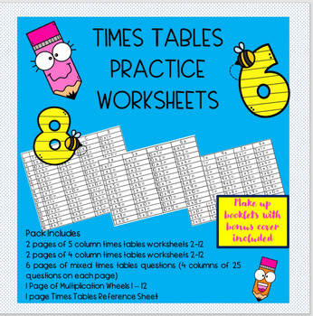 Preview of Math Back to School Substitute Times Table Worksheets NO PREP Print and GO