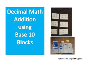 Preview of Math--Base 10 Blocks Addition Problems