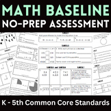 Math Baseline DATA COLLECTION ~ K-5 Common Core Standards