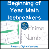 Math Beginning of Year Activities  and Ice Breakers