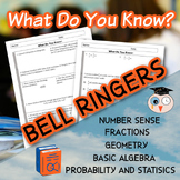 Math Bell Ringers For Number Sense and Algebra Review