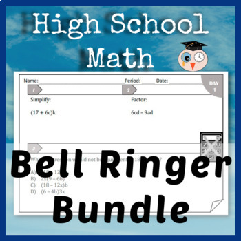 Preview of Math Bell Ringers for High School