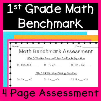 Preview of Baseline Math Assessment -Mid Year Math Assessment - 1st Grade Math Intervention