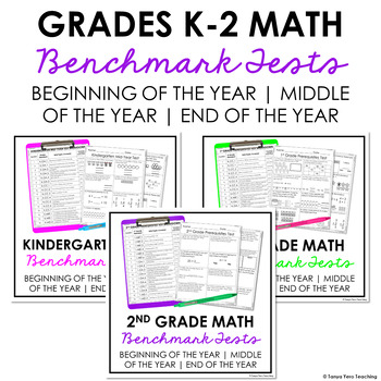 Preview of Math Benchmark Tests Math Diagnostic Assessments & Screeners GRADES K-2
