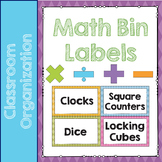 Math Bin Labels