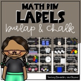 Burlap and Chalk Math Manipulatives Labels