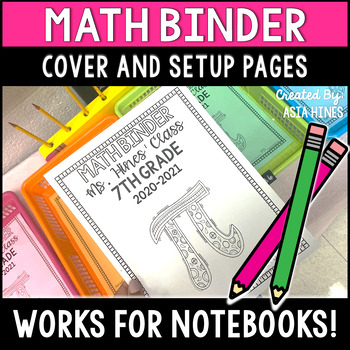 Preview of Math Binder Cover and Setup for Students 