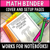 Math Binder Cover and Setup for Students 