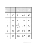 Math Bingo:  1, 2, and 3 Digits By 1 Digit Division
