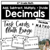 Add Subtract Multiply and Divide Decimals 6th Grade Math T
