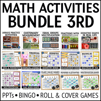 Preview of Math Activities and Games Bundle 3rd Grade