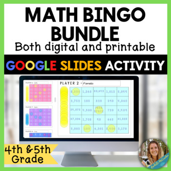 Preview of Math Bingo Bundle - 4th and 5th Grade - DIGITAL and PRINTABLE