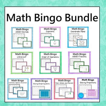 Preview of Math Bingo Bundle