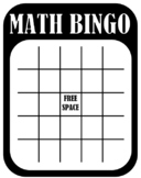 Math Bingo Card Template (.PDF)