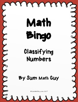 Preview of Math Bingo - Classifying Rational & Irrational Numbers