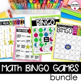 Math Bingo Game Bundle, Telling Time Games, Place Value Games