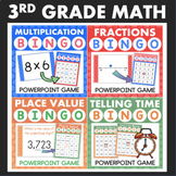 Grade 3 Math Bingo Games Multiplication Fractions Time Pla