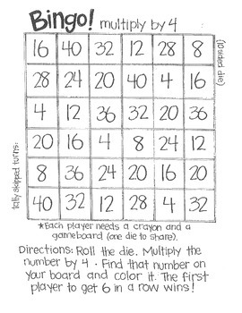 Math Bingo: Multiplication (Using 10 & 12 Sided Dice) By Jen Erickson