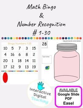 Preview of Math Bingo & Number Recognition #1-30