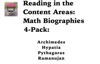 Preview of Reading in the Content Areas: Math Biographies 4-pack