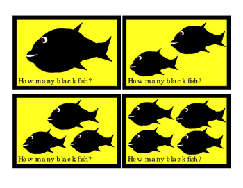 Math Black Fish Addition Numbers To 10 Plus Minus Equals Emergent Reader Cards