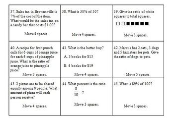 Math Board Game 6th Grade - Ratios and Proportional Relationships (6.RP)