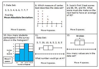 Math Board Game 6th Grade - Statistics and Probability (6.SP) by Hilda