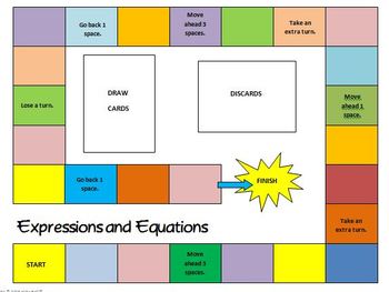 Math Board Game 7th Grade - Expressions and Equations (7.EE) by Hilda