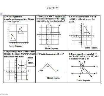Math Board Game 8th Grade - Geometry (8.G) by Hilda Ratliff | TpT