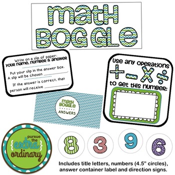 Preview of Math Boggle (editable)