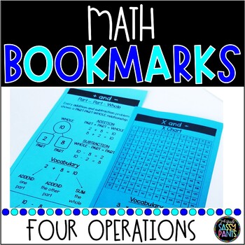 Preview of Math Bookmark | Four Operations | Addition Subtraction | Multiplication Division
