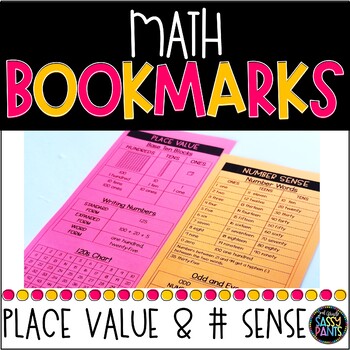 Preview of Math Bookmarks | Place Value | Number Sense | Student Math Tools