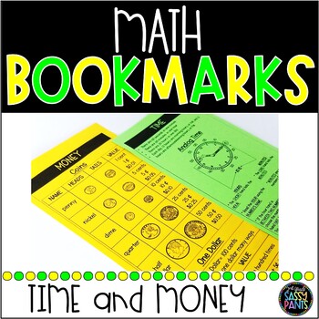 Preview of Math Bookmarks | Time | Money | Student Math Tools