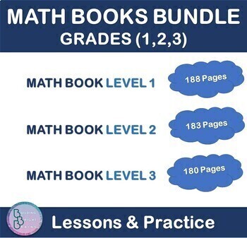 Preview of Math Books Bundle | Grades 1, 2, 3 Curriculum| Notes Exercises & Problem Solving
