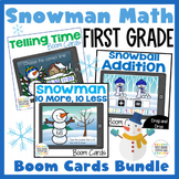 Winter Math Boom Cards 10 More 10 Less Time to the Hour Addition