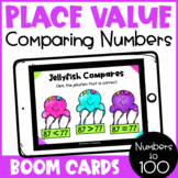 Math Boom Cards: Compare 2 Digit Numbers w/ Greater Than, 