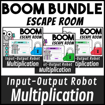 Preview of Math Boom Cards Digital Escape Room Input-Output Factors and Multiples Bundle