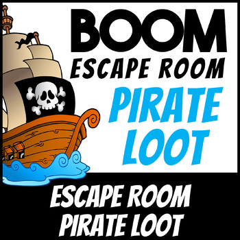 Preview of Math Boom Cards Digital Escape Room | Pirate Loot | Math Mystery