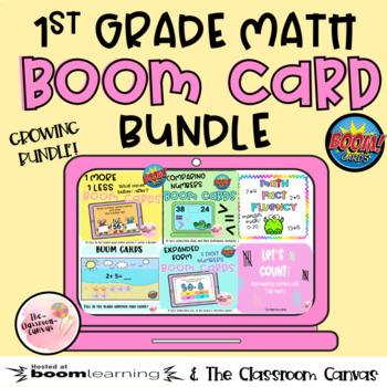 Preview of Math Boom Cards™ Growing Bundle First Grade Second Grade Distance learning