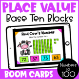 Math Boom Cards: Place Value Base Ten Blocks for Tens and 