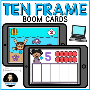 Preview of Math Boom Cards Ten Frame Digital Learning with Audio SOUND