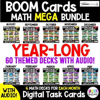 Preview of Math Boom Cards™ for the YEAR MEGA Bundle | Digital Games